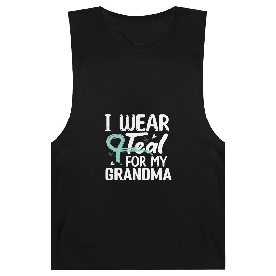I Wear Teal For My Grandma Cervical Cancer Barnard Tanks