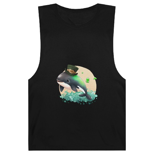 St Patrick's Day Irish Cute Orca Saint Patrick Barnard Tanks