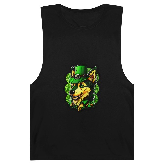 Cuddly Wolf St. Patrick's Day Hat With Green Eyes Barnard Tanks