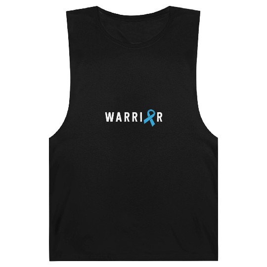 Prostate Cancer Warrior Light Blue Ribbon Dad Barnard Tanks