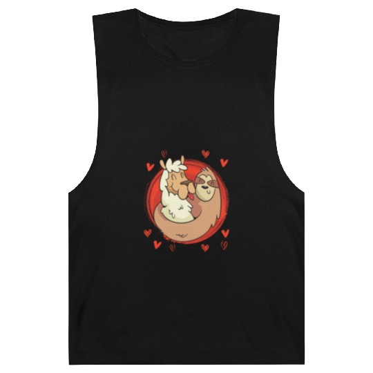 Llama I love my sloth darling love Valentine's Day Barnard Tanks