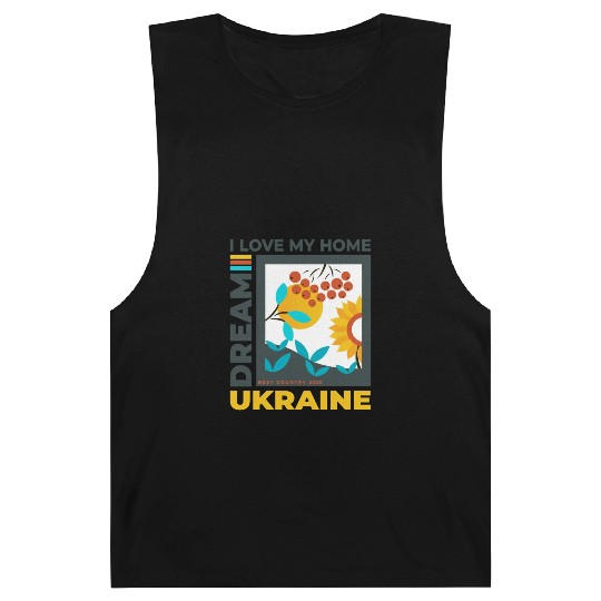 Print Ukraine sunflower Barnard Tanks