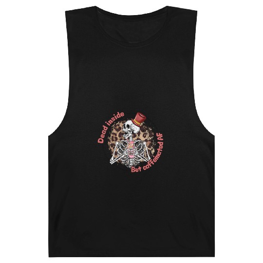 Dead Inside Caffeinated Skeleton Valentine Day Barnard Tanks