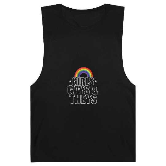 Girls Gays and Theys LGBT colorful Pride Barnard Tanks