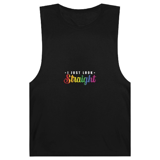 I just look straight LGBT Rainbow Pride Barnard Tanks