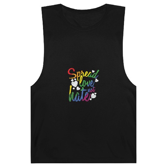 Spread Love not hate LGBT Rainbow Barnard Tanks