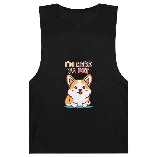 Im Here To Pet Corgi Barnard Tanks
