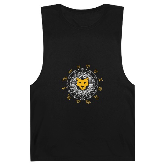 Cute Leo Lion Head Astrology Sign Horoscope Zodiac Barnard Tanks