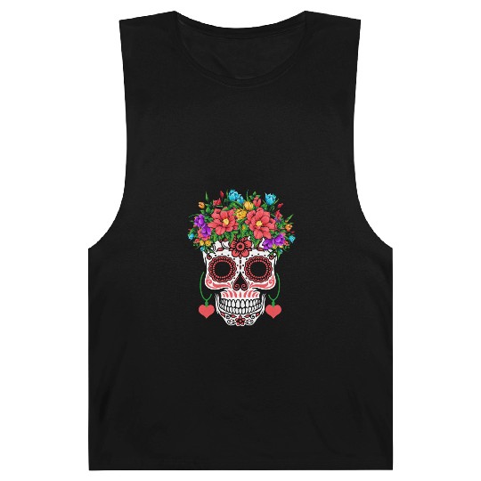 Hearts Sugar Bone Muertos Halloween Valentines Barnard Tanks