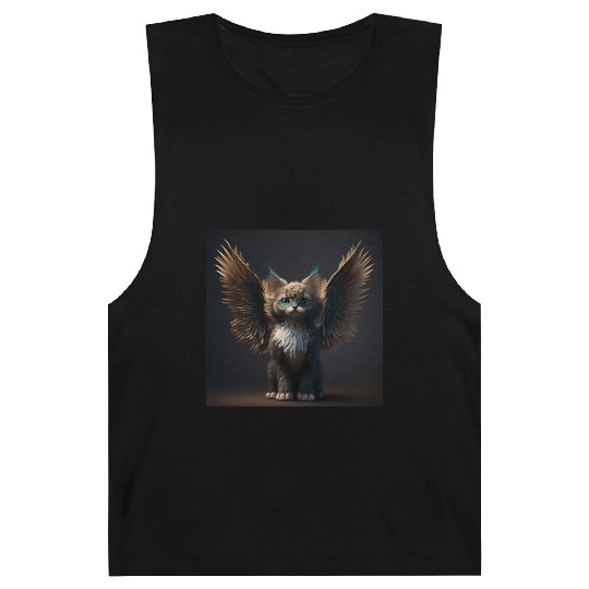 Kitten Cat with wings adorable digital painting Barnard Tanks