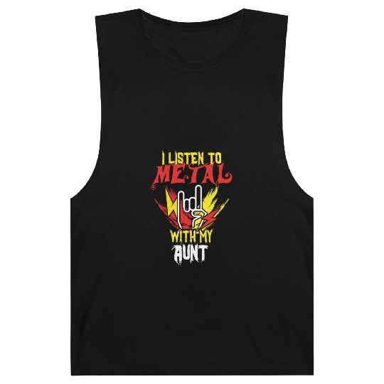 Metal With Aunt Metal Kid Music Lover Rocker Barnard Tanks