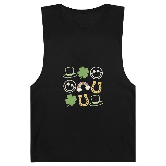Retro St Patricks Day Women Shamrock Vintage St Barnard Tanks