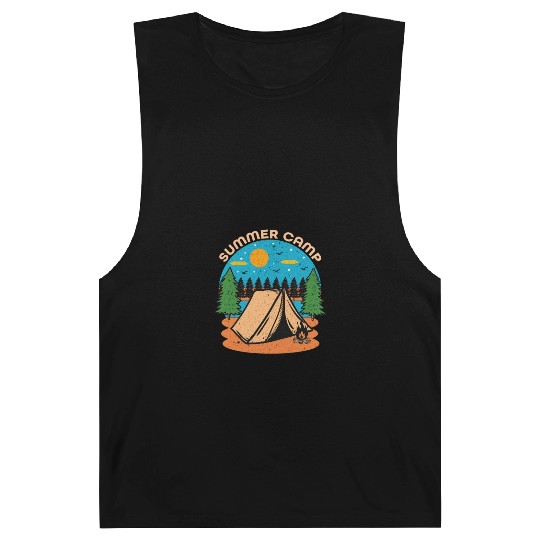 Happy Summer Camp Camping Lover FunnyT-Barnard Tanks