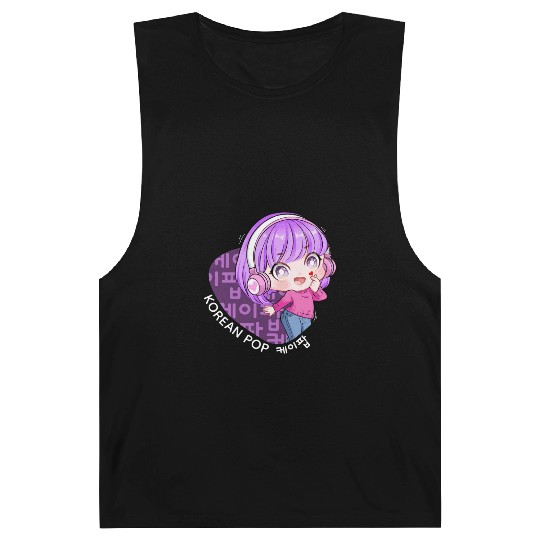Korean Pop Chibi Finger Heart Anime Girl Kpop Kdra Barnard Tanks