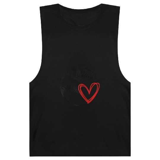 Baseball Gigi Heart Funny Baseball Lover Barnard Tanks