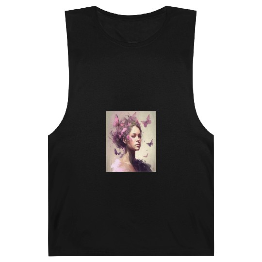 Breast Cancer Survivor Pink Flower Hair Girl Barnard Tanks