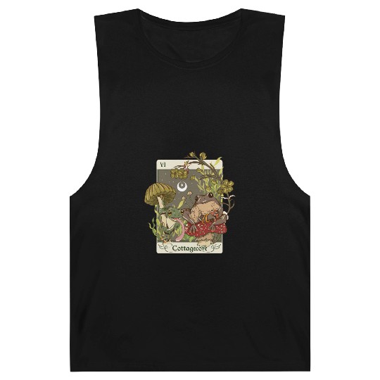 Swamp Mushroom Frog Cottagecore Tarot Card Aesthet Barnard Tanks