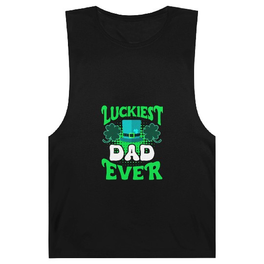 Luckiest Dad ever St Patrick's Day Dad Barnard Tanks