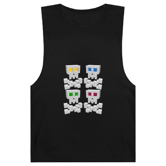 8-bit Pixel Pop Art Style Pirate Flag Skulls Barnard Tanks