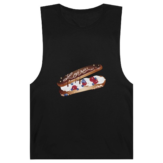 Illustration of an eclair with cream and love Barnard Tanks
