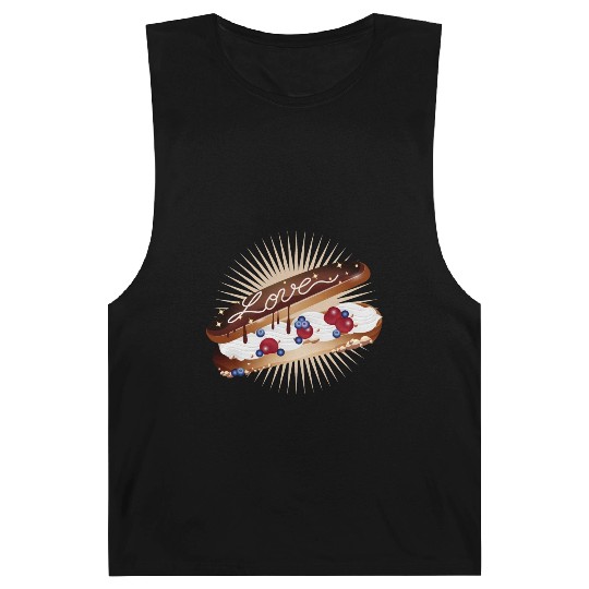 Illustration of an eclair with cream and love Barnard Tanks