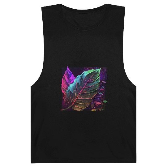 Vibrant Leaf Synthwave Barnard Tanks