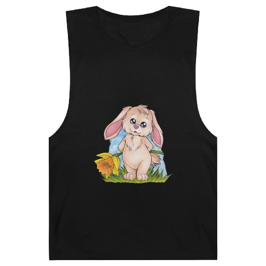 Cute bunny rabbit with daffodil daffodil Barnard Tanks