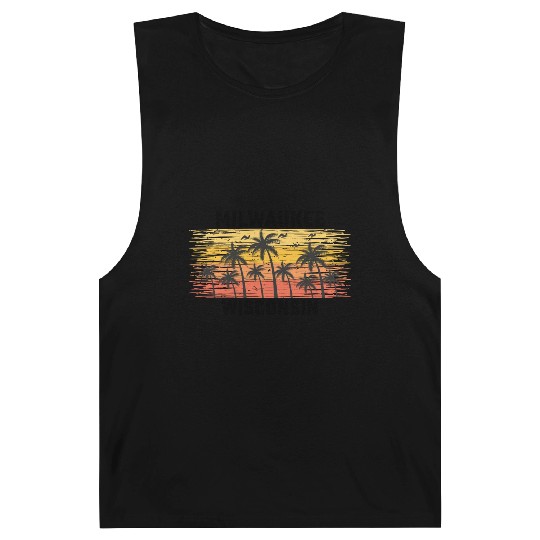 Milwaukee Wisconsin Summer Retro VIntage Vacation Barnard Tanks