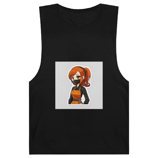Cut Out Store Worker Girl Sticker Barnard Tanks