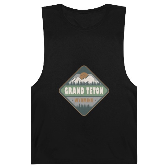 Grand Teton Wyoming US Vintage Hiking Design Barnard Tanks