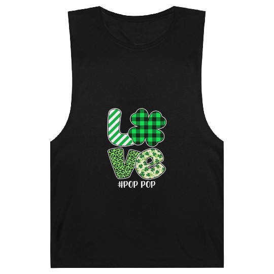 Love Pop Pop Green Plaid Leopard Shamrock Barnard Tanks