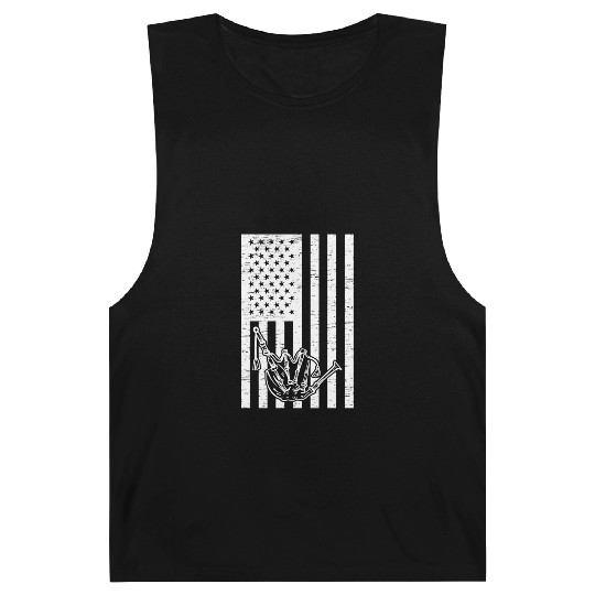 Bagpipe American Flag Bagpiper US Flag Bagpipe Barnard Tanks