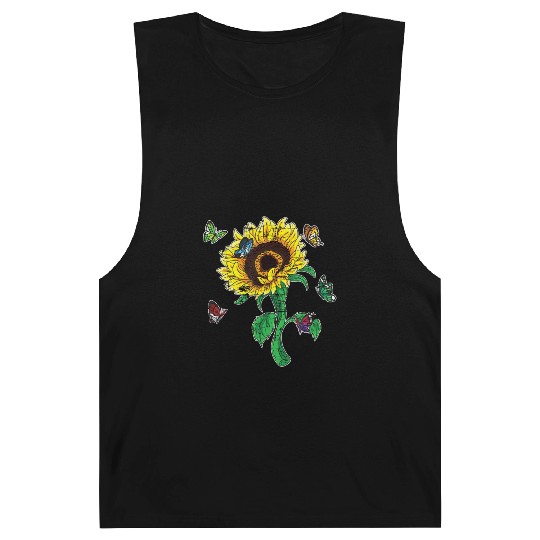 Aesthetics Sunflowers Nature Butterflies Yellow Su Barnard Tanks