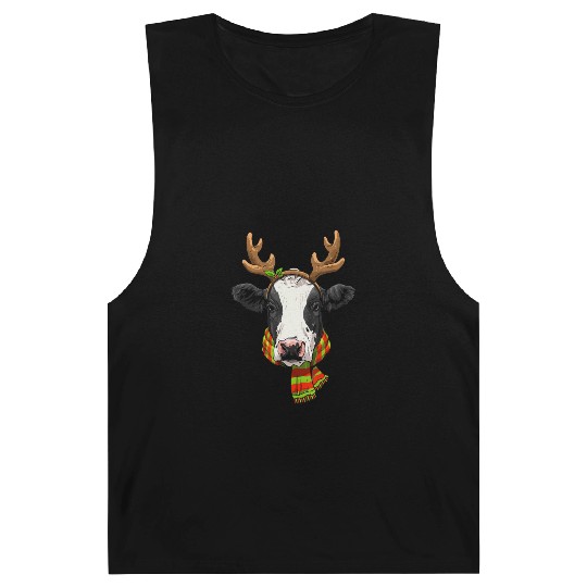 Cow Christmas Santa Clause ReindeerCow Lover Farme Barnard Tanks