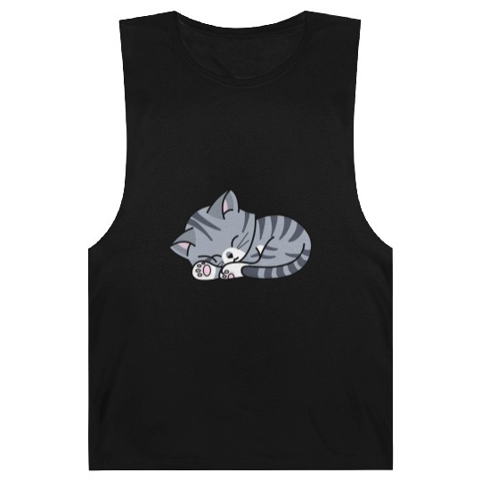 Grey Tabby Sleeping Barnard Tanks