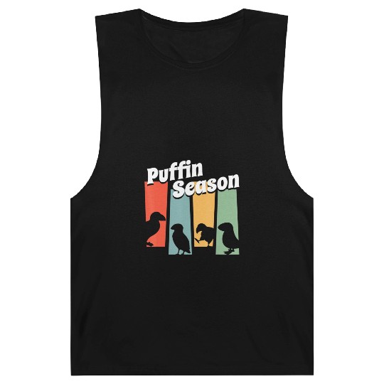 Funny Puffin Season Retro Vintage Puffin Lover Barnard Tanks