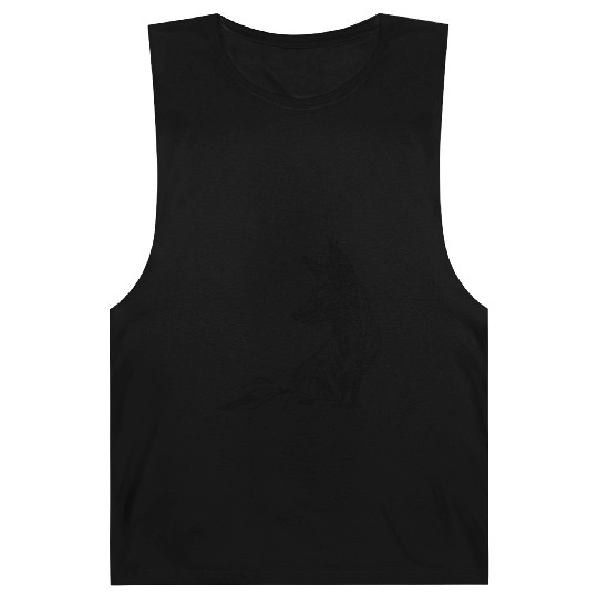 Elegant Fox Portrait In Tattoo Lines Ink Barnard Tanks