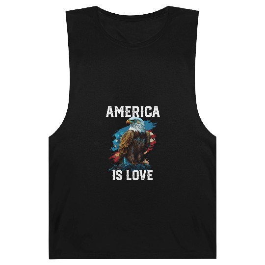 America Is Love American Bald Eagle 4th Of July Barnard Tanks