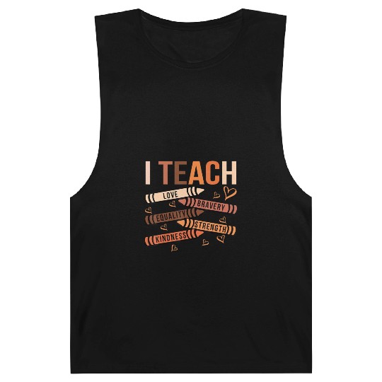 I Teach Love Bravery Equality Black African Americ Barnard Tanks