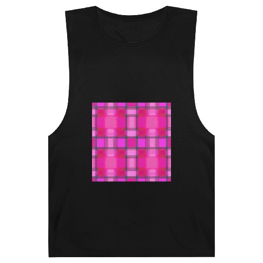 Tartan Pattern in Pink Delicate and Beautiful T-Sh Barnard Tanks