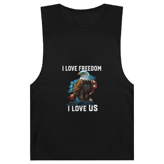 I Love Freedom I Love US American Bald Eagle Barnard Tanks