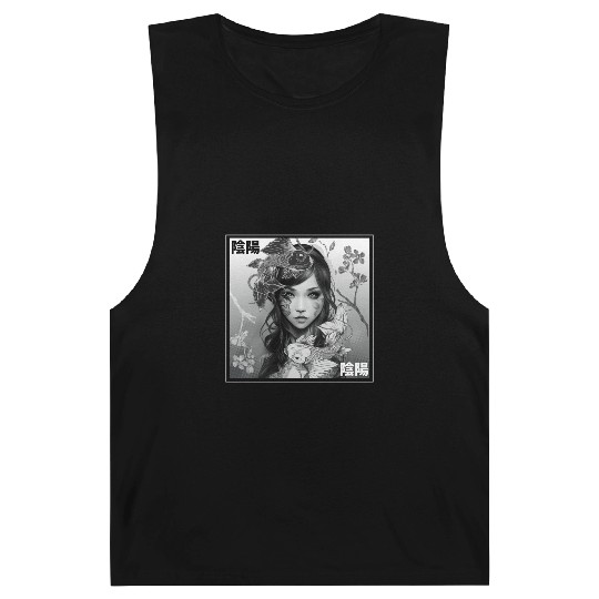 Yin Yang Koi Fish Gothic Emo Japanese Cherry Bloss Barnard Tanks