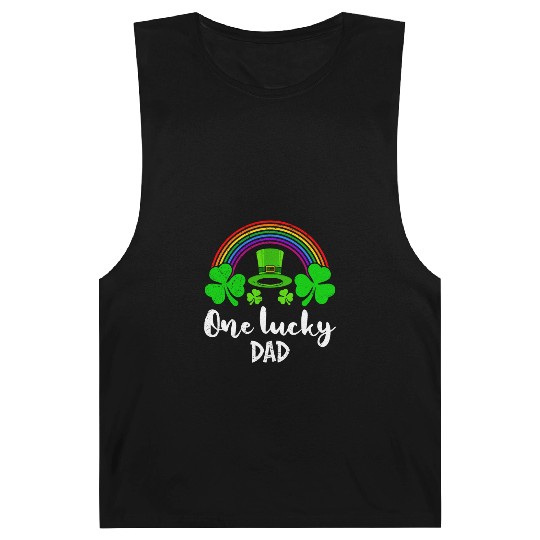 One Lucky Dad St Patrick's Day Papa Barnard Tanks