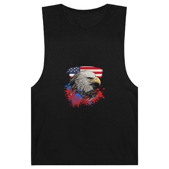 Bald Eagle Patriotic American Bird US Flag Barnard Tanks