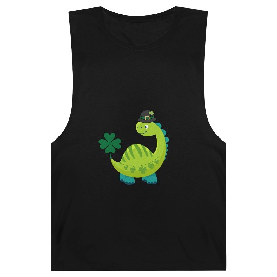 Kids St Patricks Day Boys Girls Kids Brontosaurus Barnard Tanks
