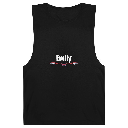 UK Flag Emily England Girl British Birthday Name Barnard Tanks