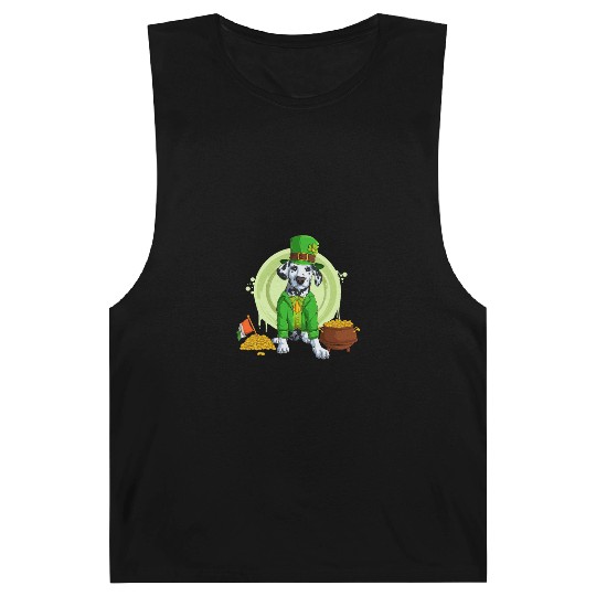 Dalmatian Puppy, Irish Flag, Gold, Shamrock Dog St Barnard Tanks