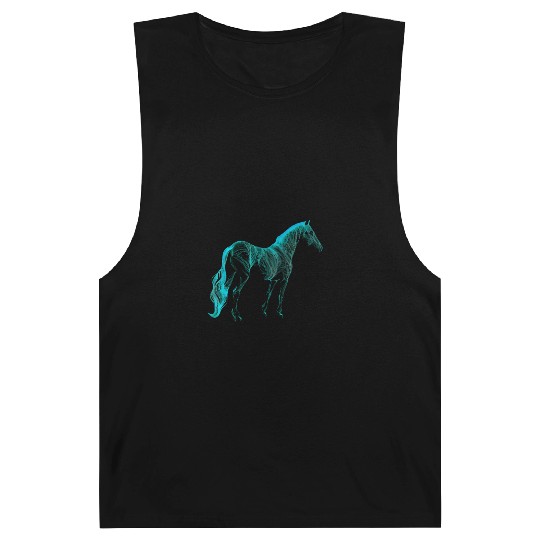 Turquoise Equestrian Art Horse Lover Western Rodeo Barnard Tanks