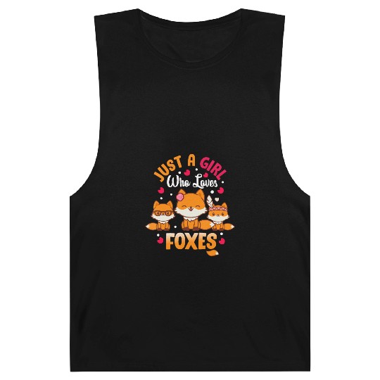 Just A Girl Who Loves Foxes Kids Girls Cute Fox Gi Barnard Tanks