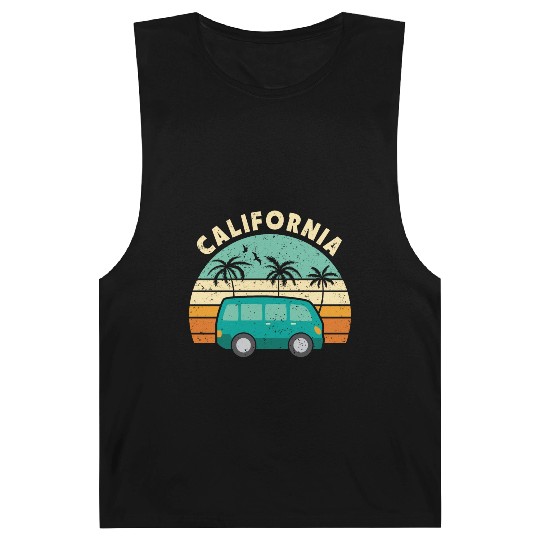 California Hippie van Surf Surfer Sunset Barnard Tanks